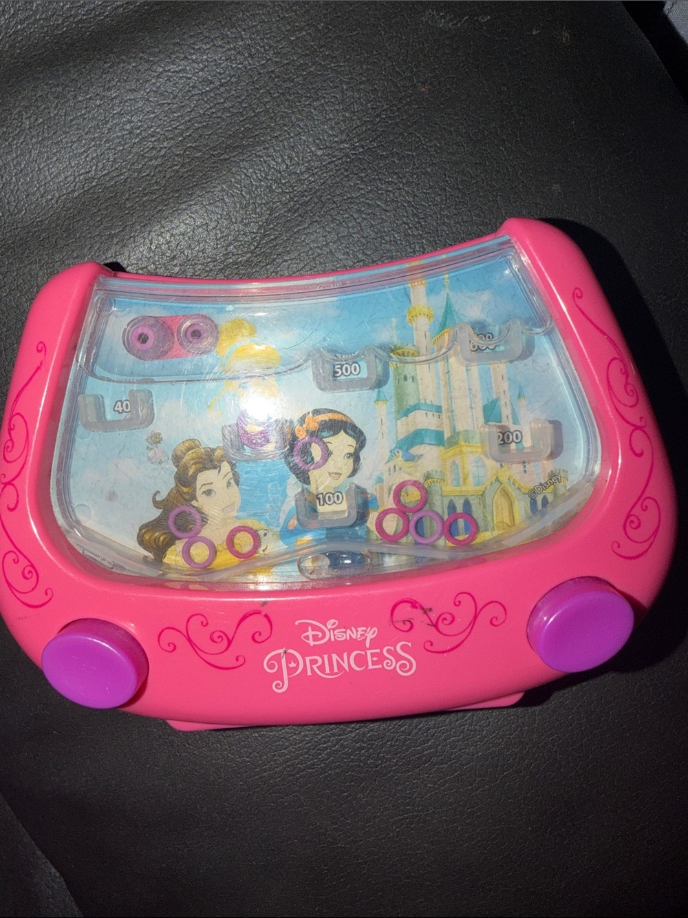 Pink Ring Toss Water Game Disney princess Snow White rare vintage kids game